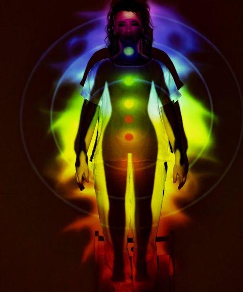 Abstract silhouette of a person showing lines of energy and balance throughout the body.